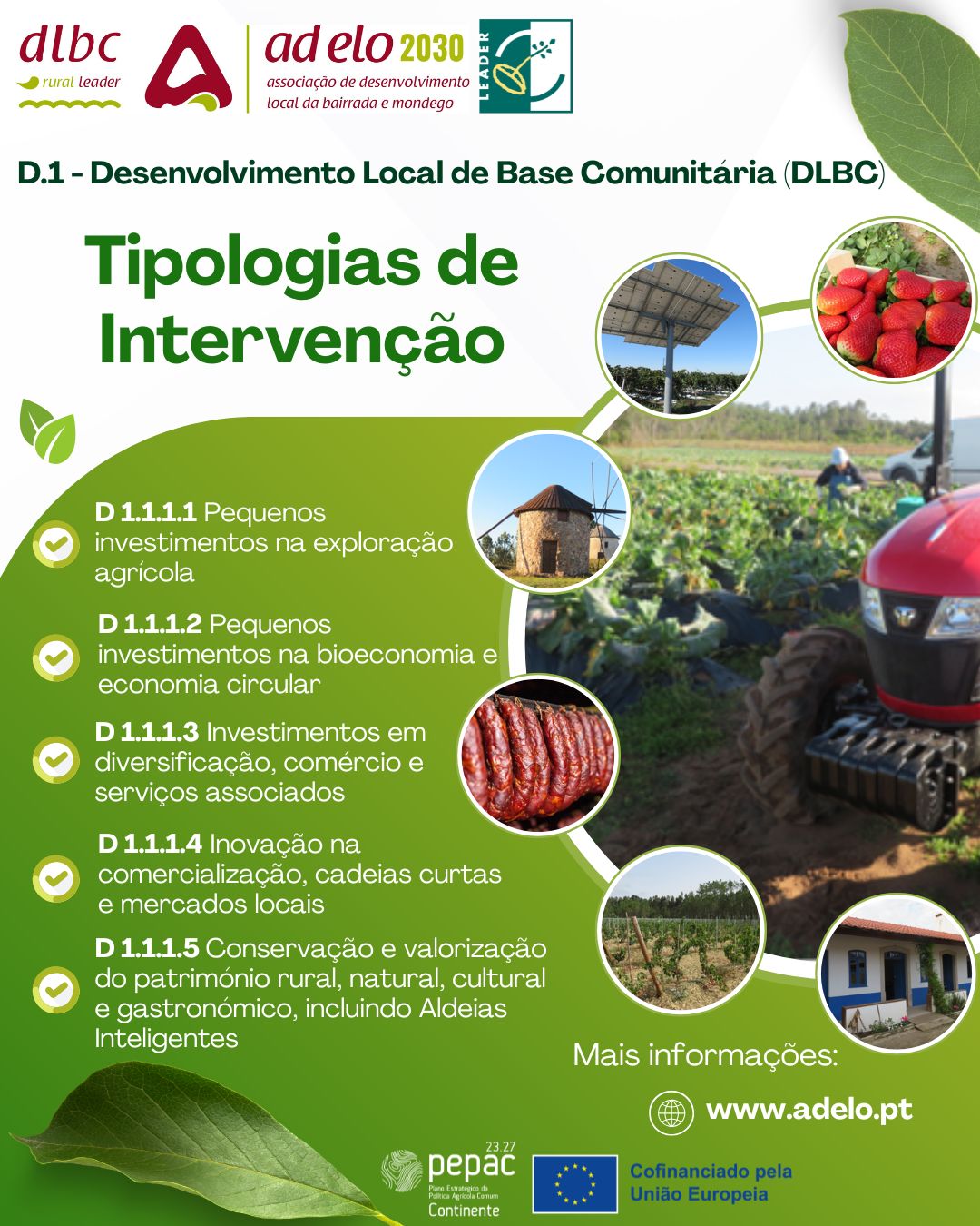 AD ELO procedeu à publicação do Aviso para apresentação de candidaturas “PEPAC-ADELO-D1113-001” – D.1.1.1.3 – Investimentos em diversificação, comércio e serviços associados”